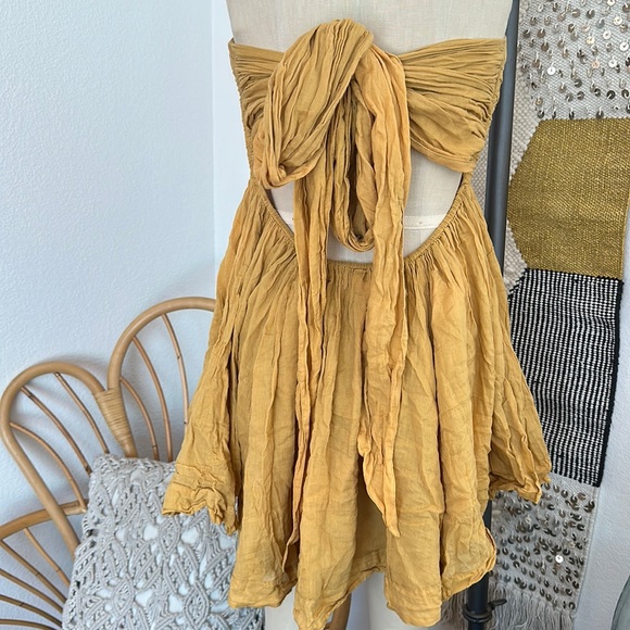 🐚🐚Free people BOHO dress Bow tie back Size M - Picture 2 of 3
